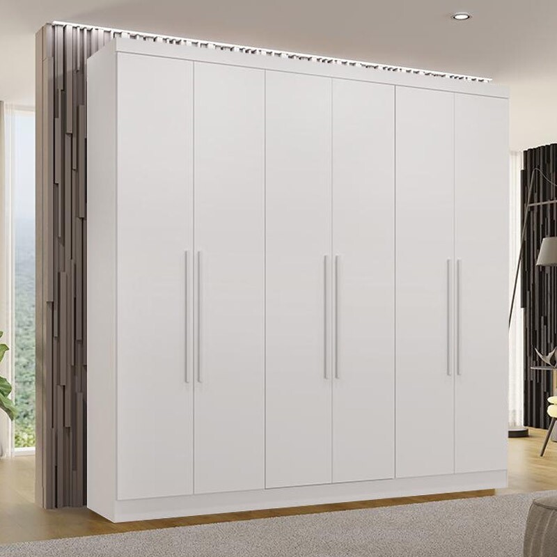 Guarda-Roupa Casal Coliseu 6 Portas 4 Gavetas larg. 2.20m Branco Sallêto