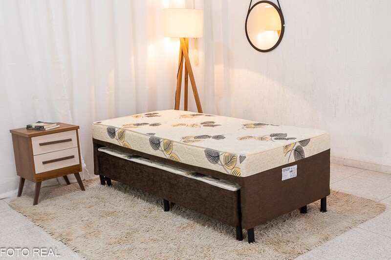 Cama Unibox Solteiro com Auxiliar D-28 Sonho Bom Marrom Nosso Sonho - Imagem 3