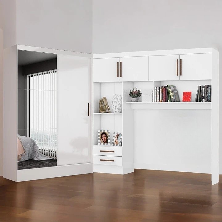 Modulado 4 Portas + Guarda-Roupa 2 Portas Santiago Plus Branco - CARIOCA MÓVEIS