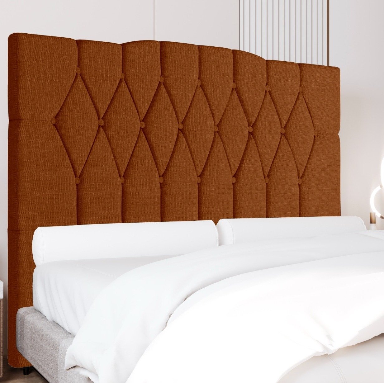 Cabeceira Casal Andreza Suede Terracota - MC DESIGN
