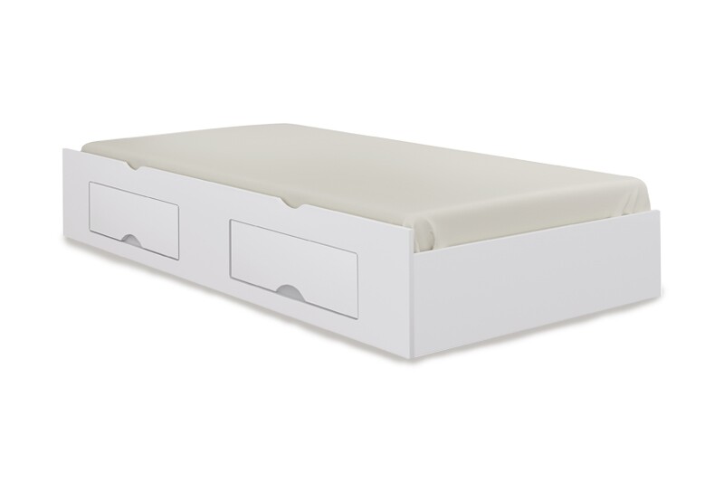 Cama Auxiliar Solteiro 2 Gavetas Branca D Doro