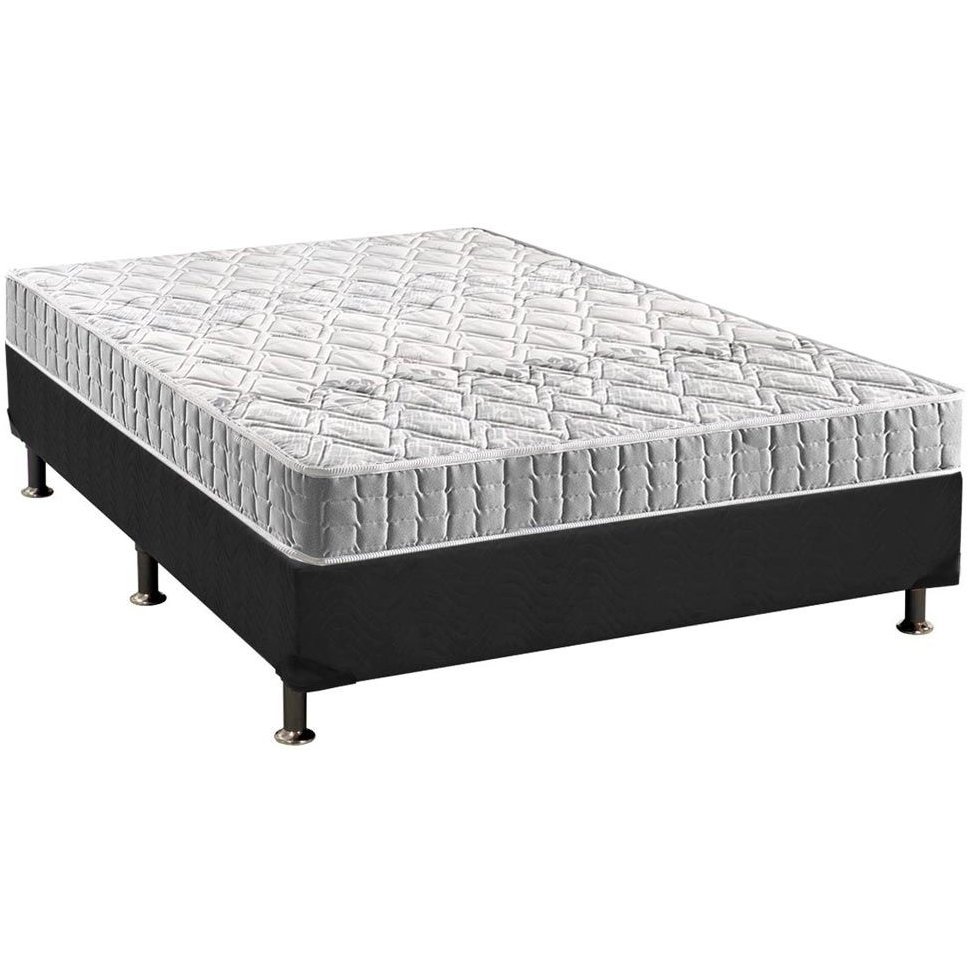 Colchão Casal Orthosono D33 + Base Box Simples Corino Preto – ANJOS + ALTO NÍVEL CAMAS E COLCHÕES