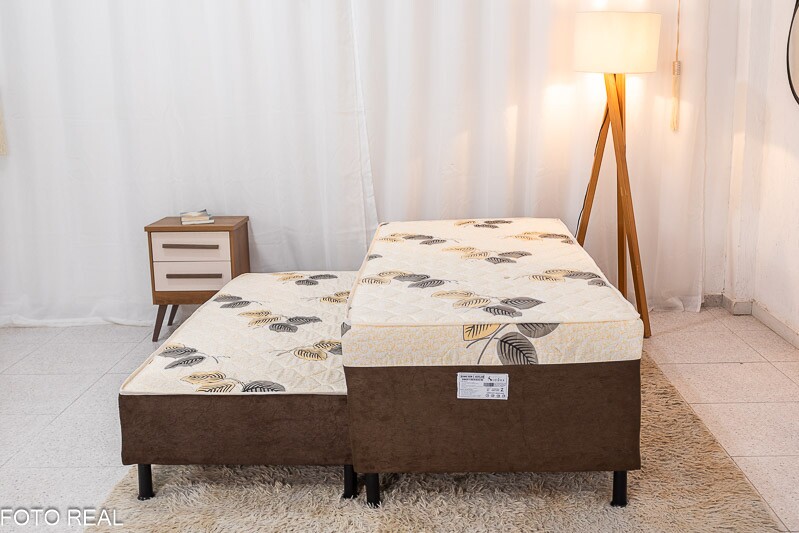Cama Unibox Solteiro com Auxiliar D-28 Sonho Bom Marrom Nosso Sonho