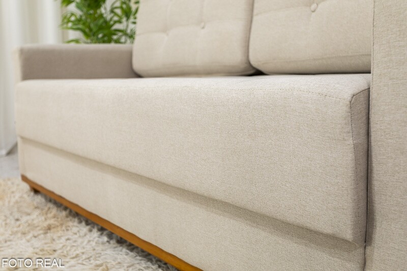 Sofá 3 lugares Living Áustria 1.70m Linho Bege A57 - Imagem 4