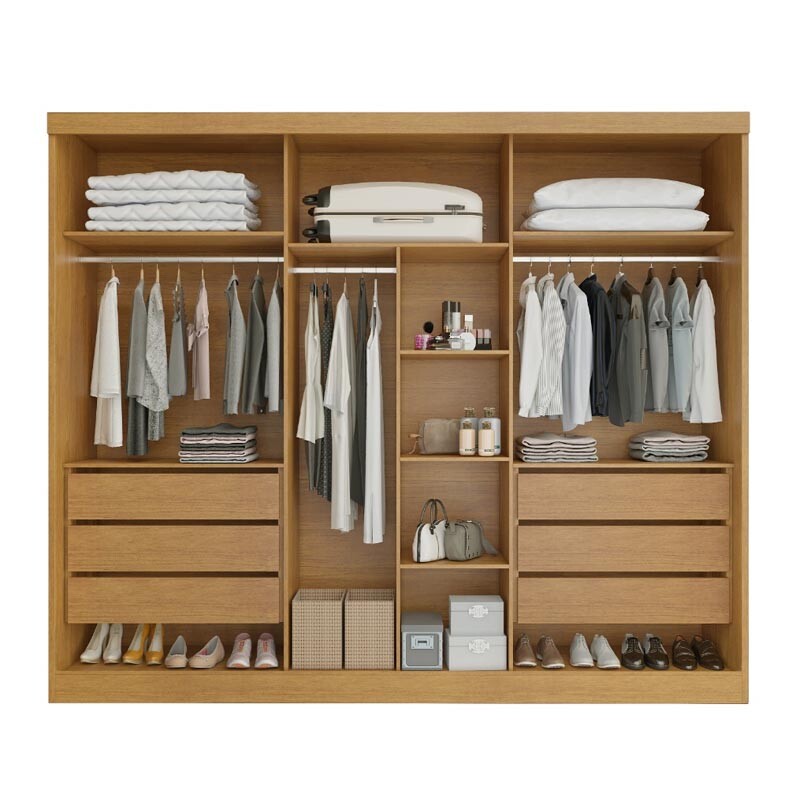 Guarda-Roupa Casal 6 Portas Larg. 2.70m Genova Nature Bianchi - Imagem 2