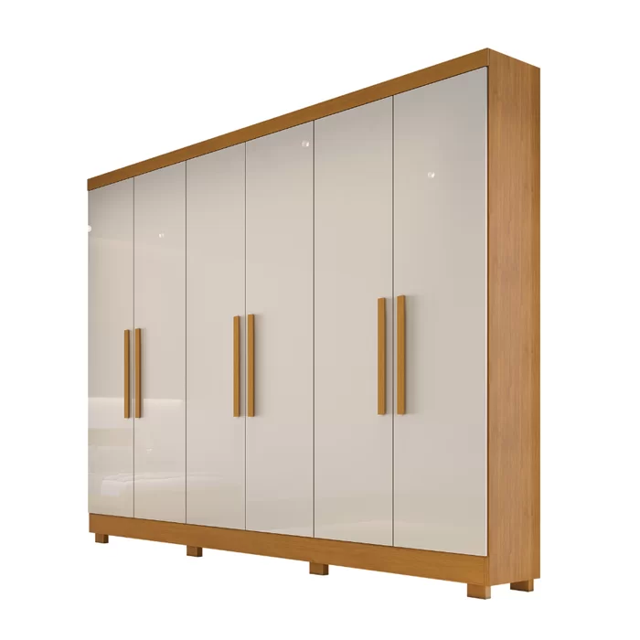 Guarda-Roupa 6 Portas Sergipe 1,80 m Nature/Off White – BIANCHI - Imagem 2