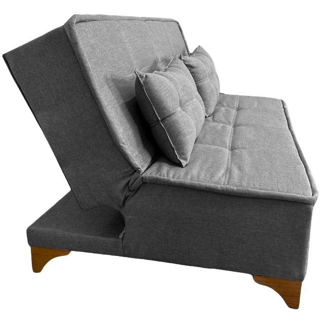 Sofá Cama Zayn 1,86 m Veludo Cinza 06 - BOARETO ESTOFADOS - Imagem 4