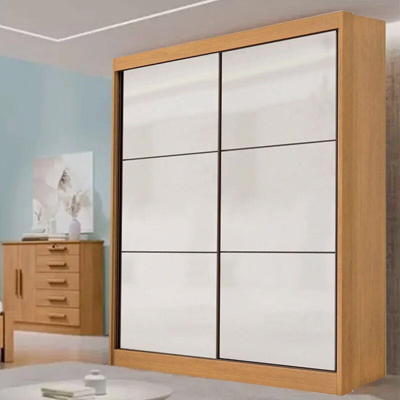 Guarda-Roupa Solteiro Santorini 100% MDF 2 Portas Larg. 1.85m Cinamomo/Off D Doro