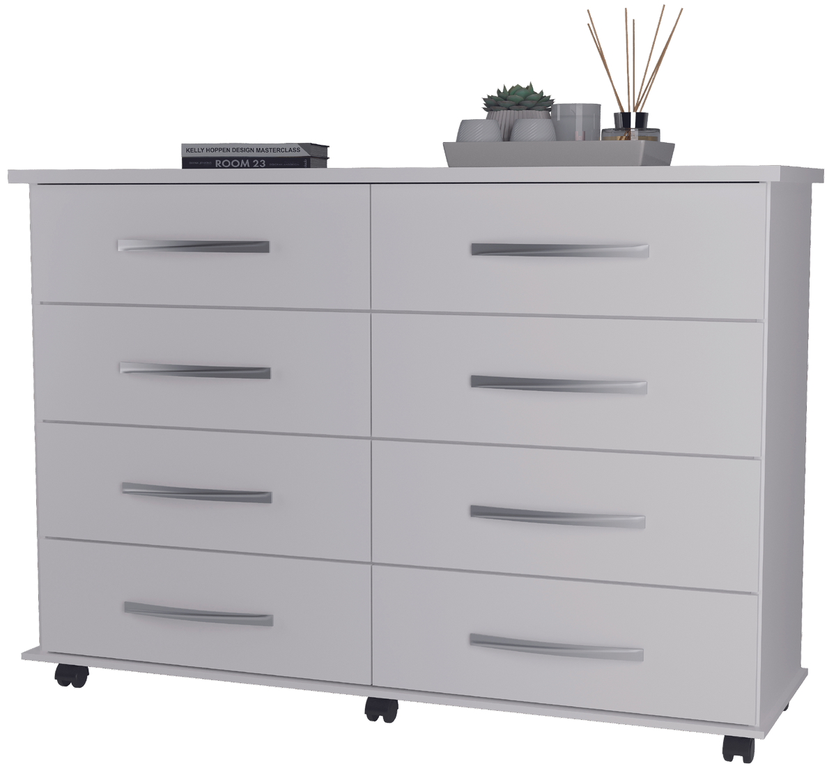 Cômoda 8 Gavetas Jade Branco - MÓVEIS PRIMUS - Imagem 2