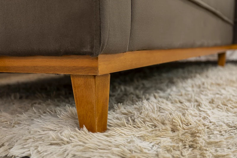 Sofá 3 Lug. Com Chaise Lado Esquerdo Milão Larg. 2.30m Veludo Marrom 815 - Molas Ensacadas - Imagem 6