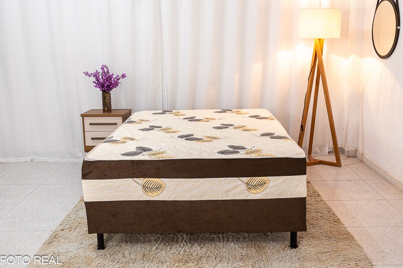 Cama Box Casal Ortopédica Marrom Escuro 138x188x60 Nosso Sonho - Imagem 2