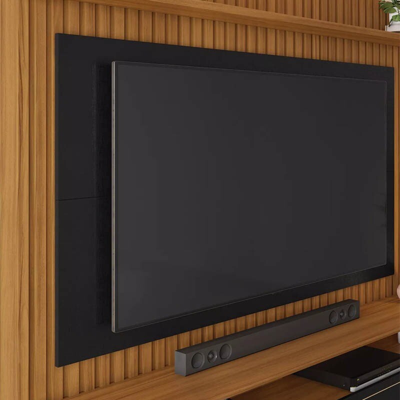Home NT 1340 Ripado TV até 65 Polegadas Larg. 1.83m Freijó/Preto Notável - Imagem 4