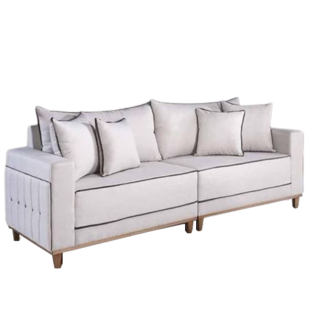 Sofá Living Montes Claros 3048 2,16 m Linho Bege 2119 - LUFER ESTOFADOS - Imagem 3
