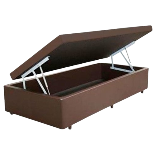 Base Box Solteiro Baú Corino Marrom – ALTO NÍVEL CAMAS E COLCHÕES - Imagem 3