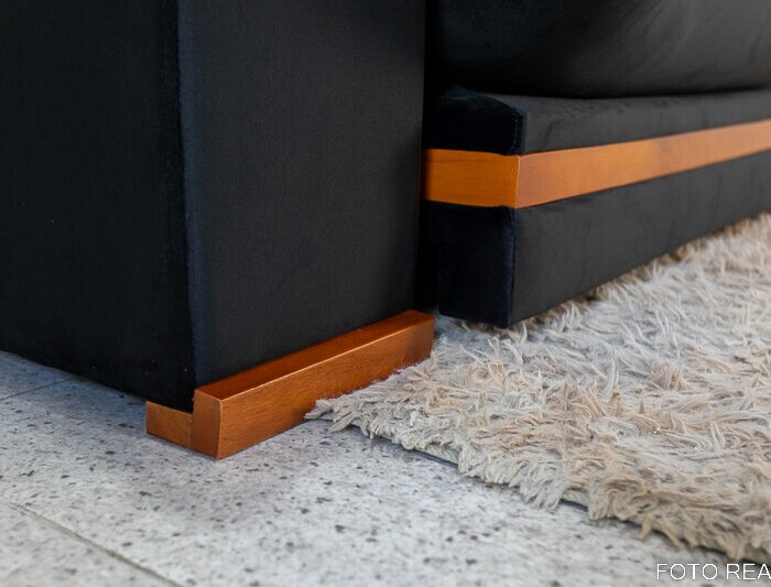 Sofá Retrátil Reclinável Ibis 2.50m Veludo Preto 820 - D33 e Molas Ensacadas - Imagem 9