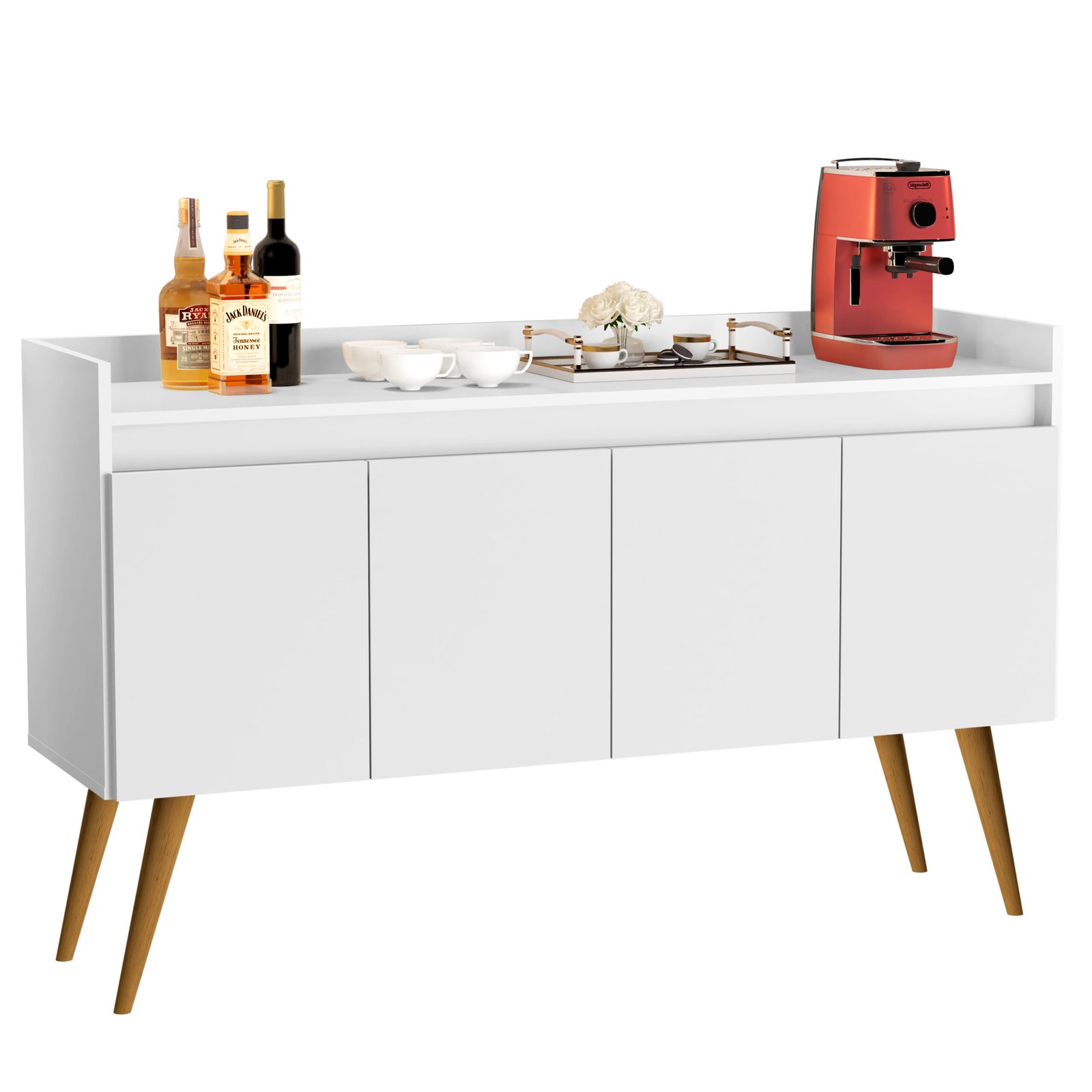 Buffet 4 Portas Gold Branco/Mel/Branco – MÓVEIS PRIMUS - Imagem 8