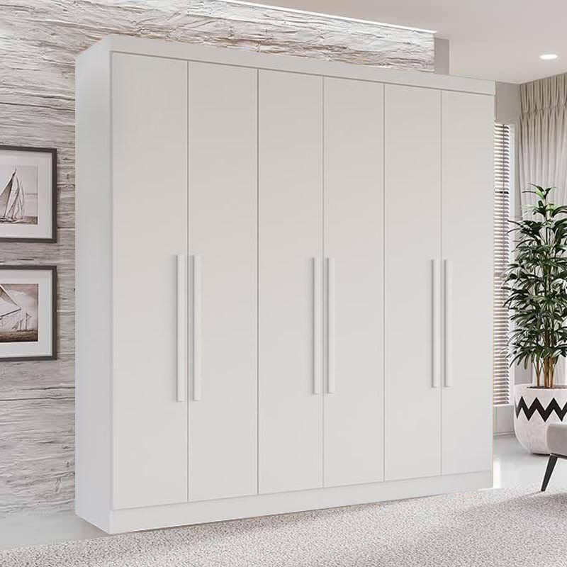 Guarda-Roupa Casal Recife 6 Portas 2 Gavetas Larg. 1.80m Branco Sallêto