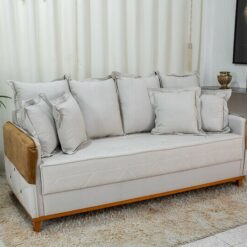 Sofá 3 lugares Vican Larg. 2.00m Linho Bege 5044 Detalhe 05 - Molas Bonnel