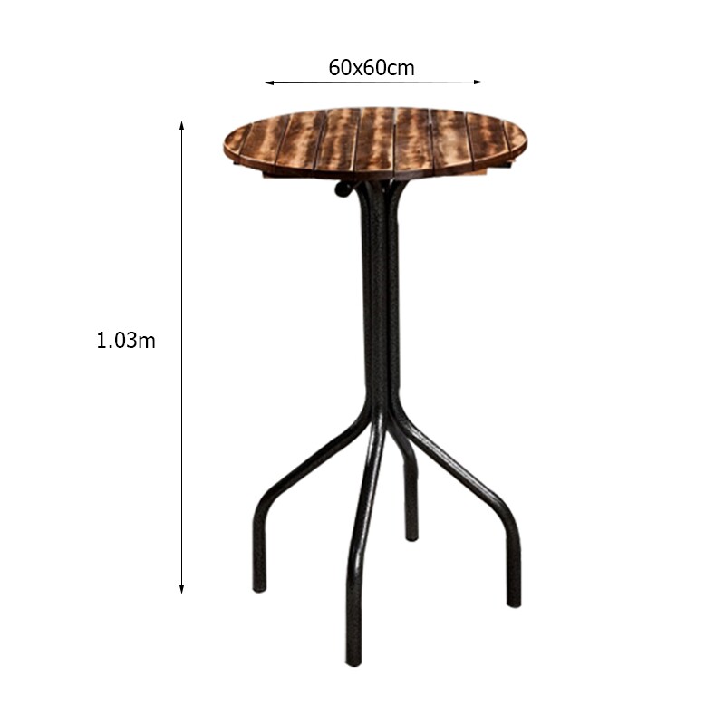 Mesa de Varanda Alta Goiás Tampo de Madeira 60X60 Redonda Teixeira - Imagem 3
