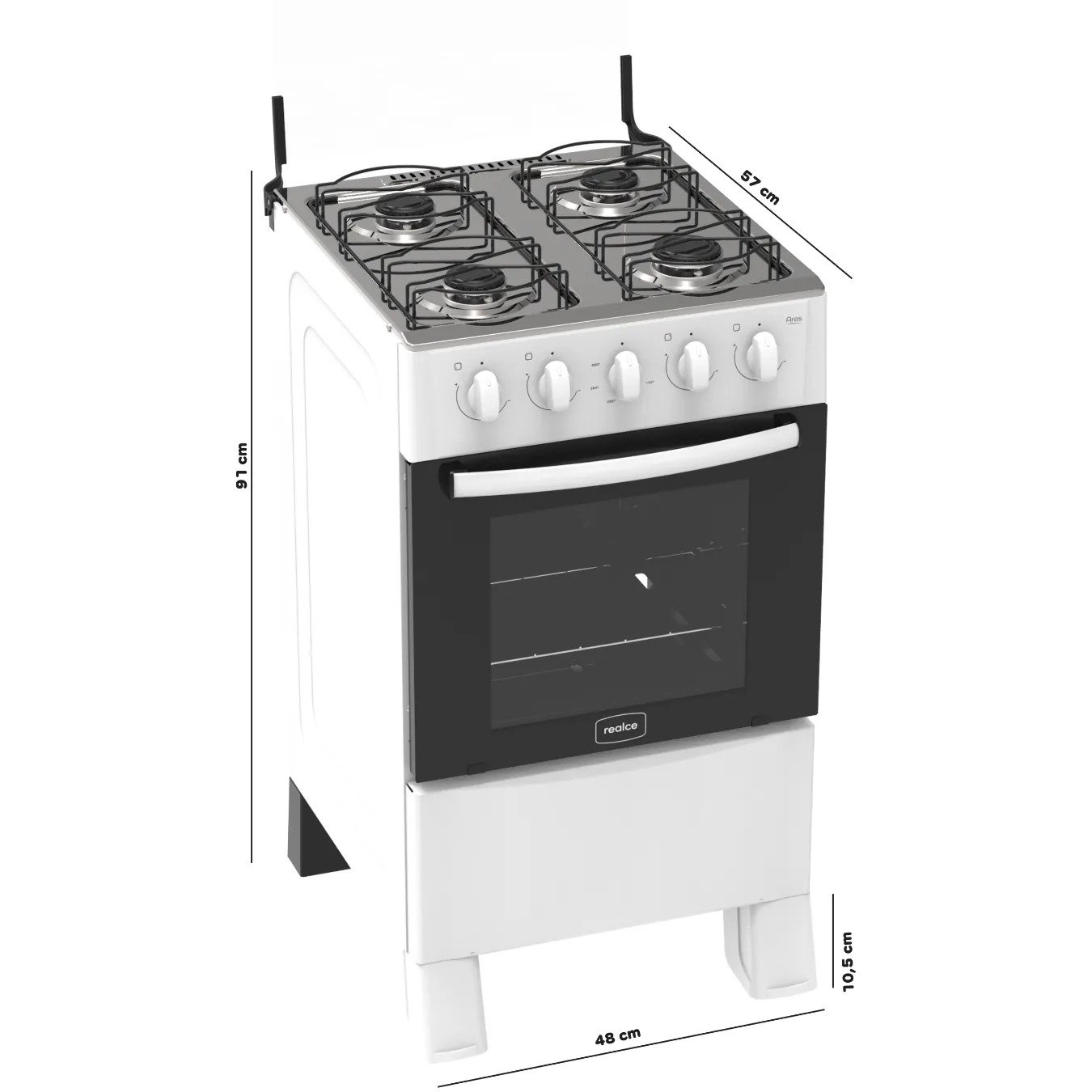 Fogão 4 Queimadores Ares Plus Branco – REALCE ELETRODOMÉSTICOS - Imagem 3