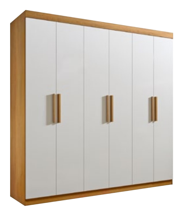 Guarda-Roupa 6 Portas Colibri + Cômoda Ipanema Cinamono/Off White - D'DORO MÓVEIS - Imagem 2