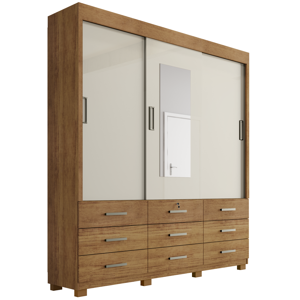 Guarda Roupa Itapema 2,02 m Cedro/Areia – RUD RACK - Imagem 2