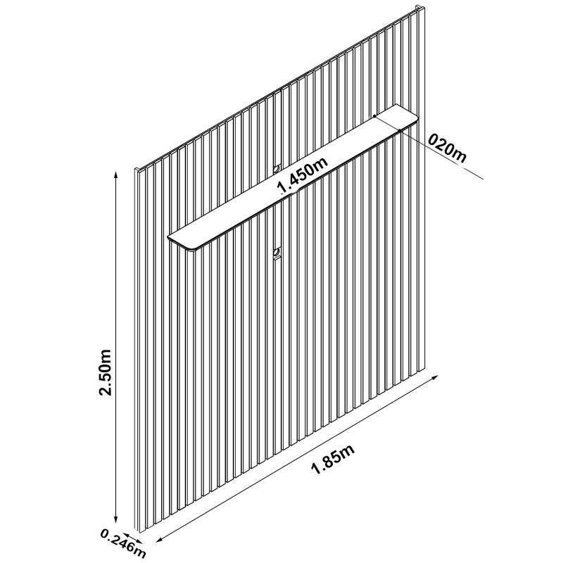 Painel Nobre Larg. 1.85m + Rack Requinte Larg. 1.72m C/LED Naturale/Off Gelius - Imagem 10