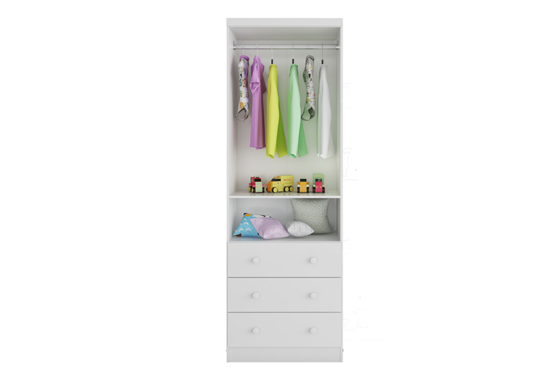 Guarda-Roupa 2 Portas Luna New Branco Brilho - PEROBA MÓVEIS - Imagem 3