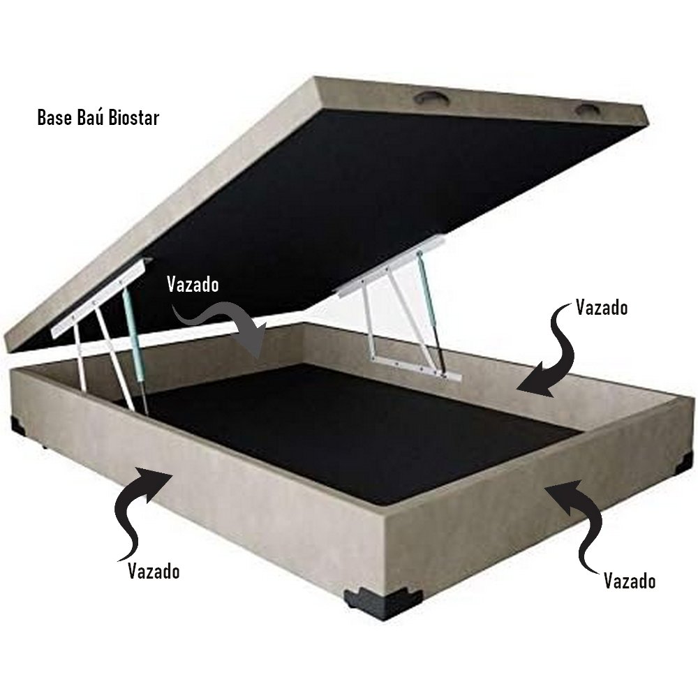 Base Box Queen Baú Corino Branco – BIOSTAR - Imagem 2