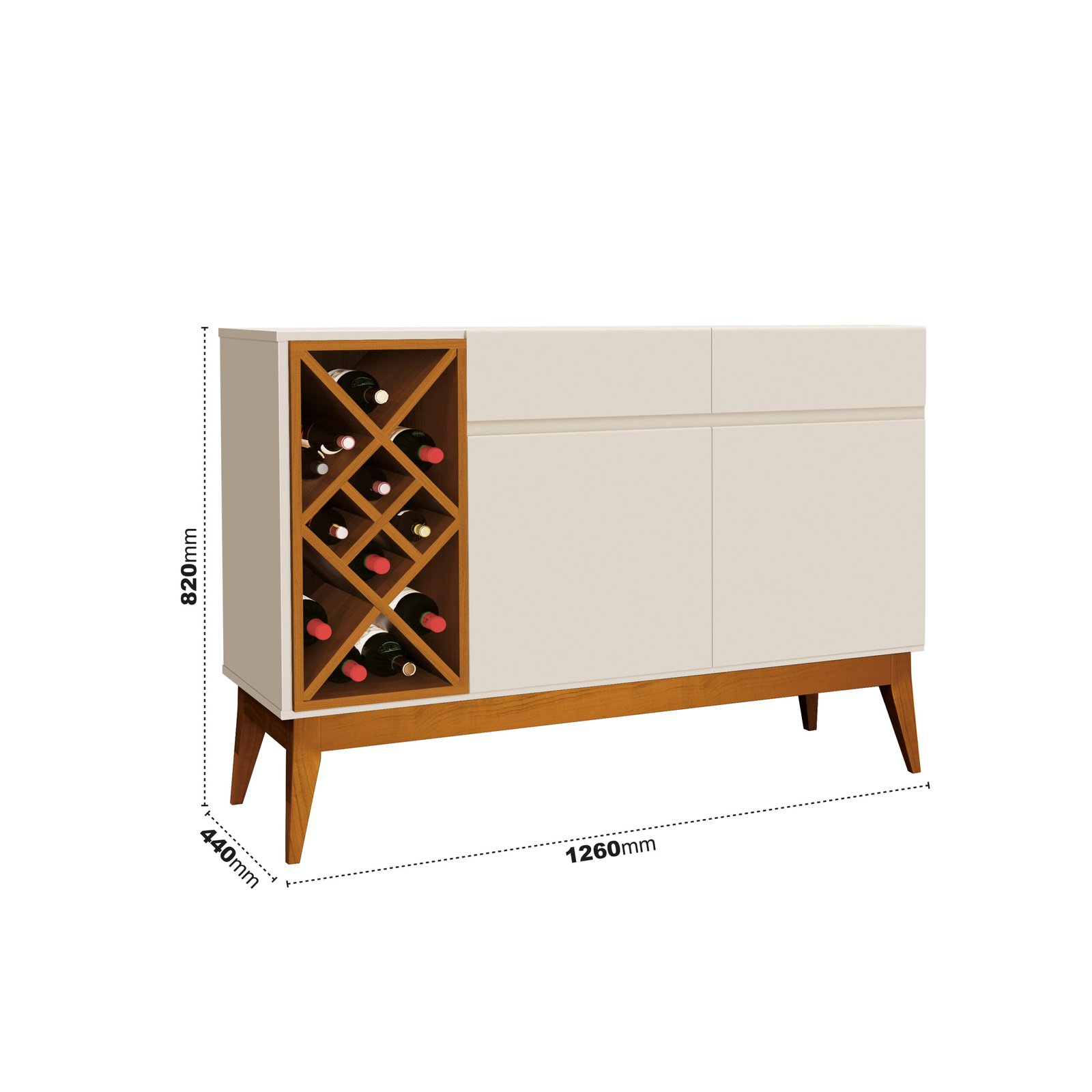 Buffet Petrus/Passion Off White/Cedro - EDN MÓVEIS - Imagem 3