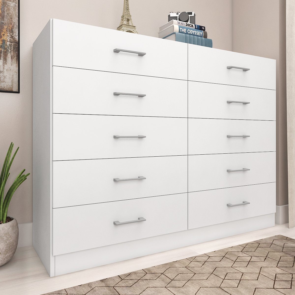 Cômoda 10 Gavetas Caribe Branco - FELLICCI