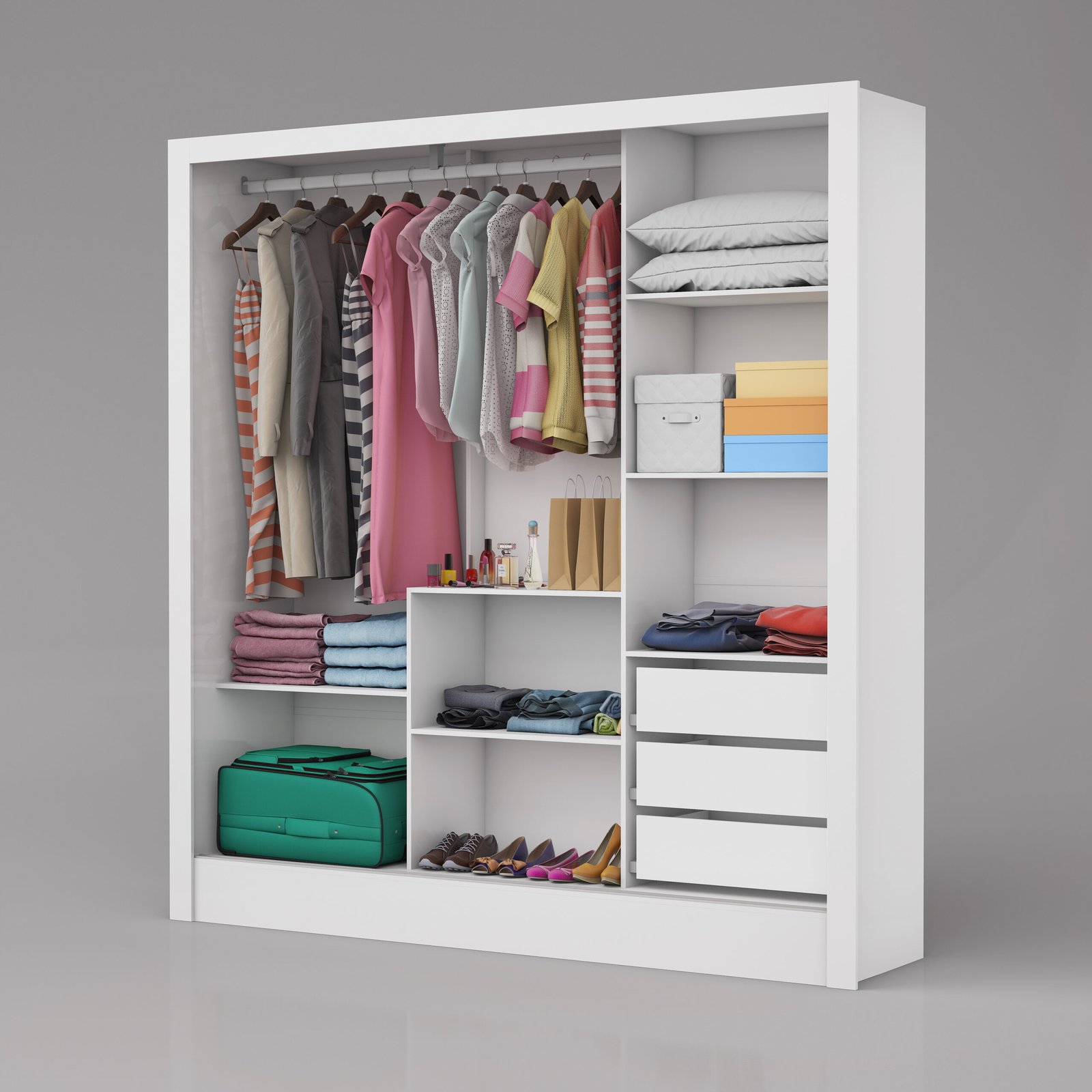 Guarda-Roupa 3 Portas Dubai/Santiago Plus(1 Porta espelhada) 1,79 m Branco - CARIOCA MÓVEIS - Imagem 3