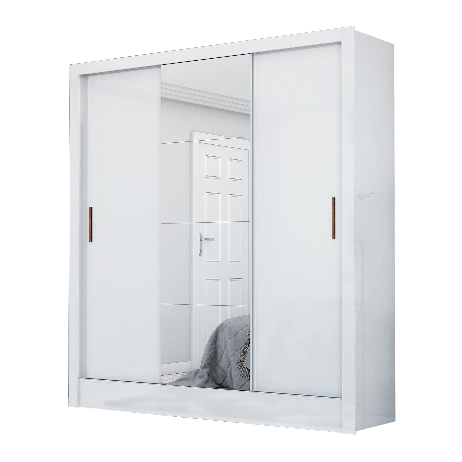 Guarda-Roupa 3 Portas Dubai/Santiago Plus(1 Porta espelhada) 1,79 m Branco - CARIOCA MÓVEIS - Imagem 2