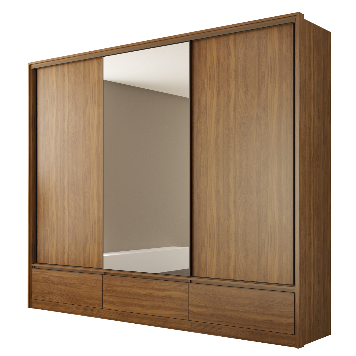Guarda-Roupa 3 Portas Lounge 2,67 m Nogueira Touch/Nude Prime TX - DEMÓBILE - Imagem 4