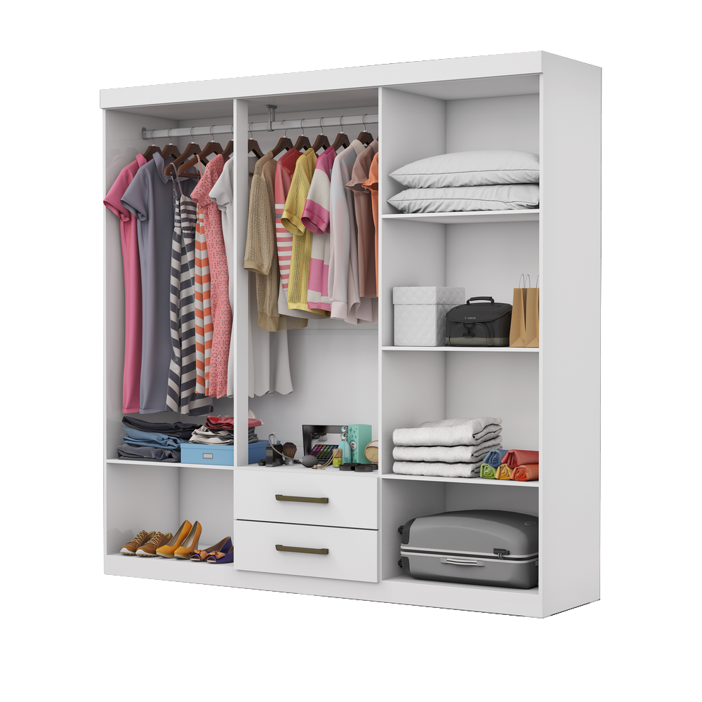 Guarda-Roupa 6 Portas(Sem Espelho/Sem Pés) Áries 1,53 m Branco – CARIOCA MÓVEIS - Imagem 3