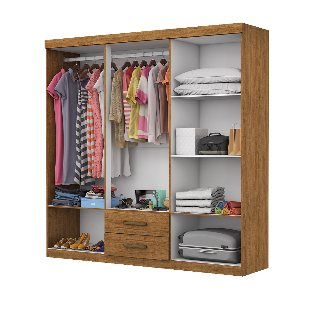 Guarda-Roupa 6 Portas(Sem Espelho/Sem Pés) Áries 1,53 m Cinamono – CARIOCA MÓVEIS - Imagem 3
