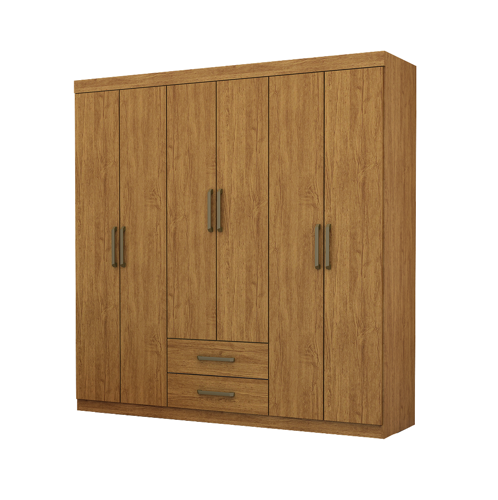 Guarda-Roupa 6 Portas(Sem Espelho/Sem Pés) Áries 1,53 m Cinamono – CARIOCA MÓVEIS - Imagem 2