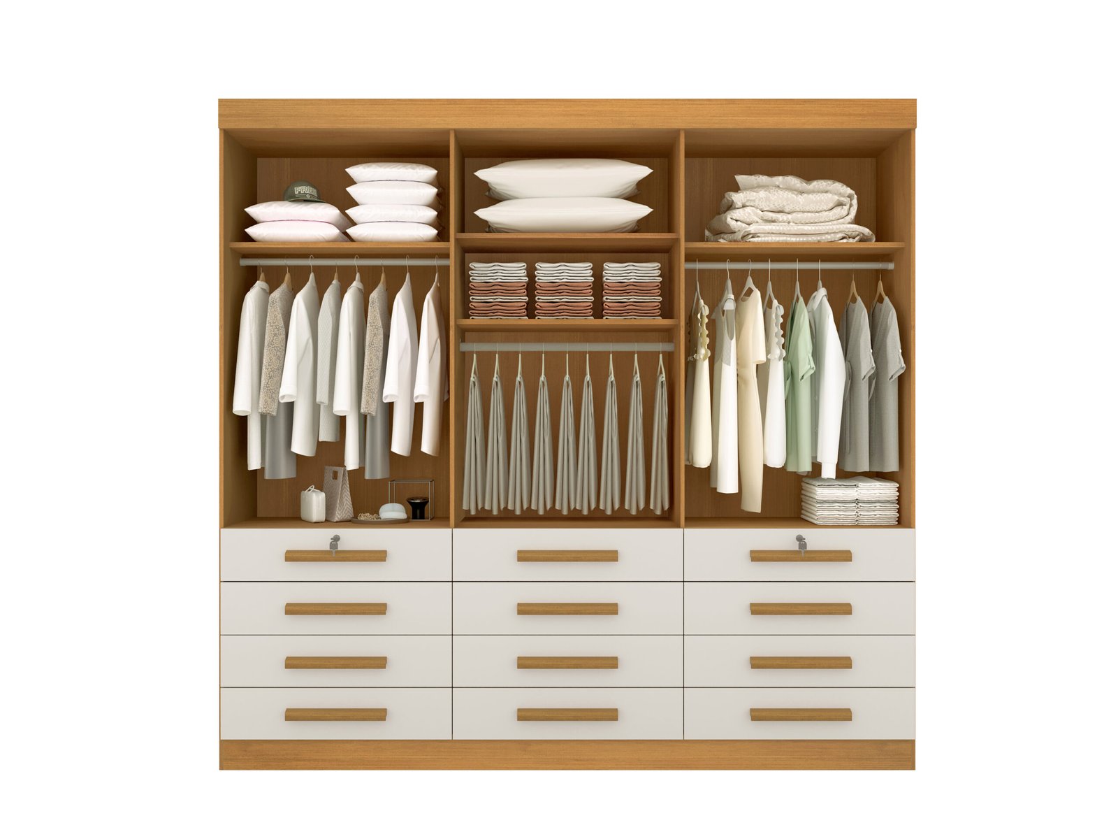 Guarda-Roupa 6 Portas Mônaco 2,40 m Cinamono/Off White – D’DORO MÓVEIS - Imagem 5