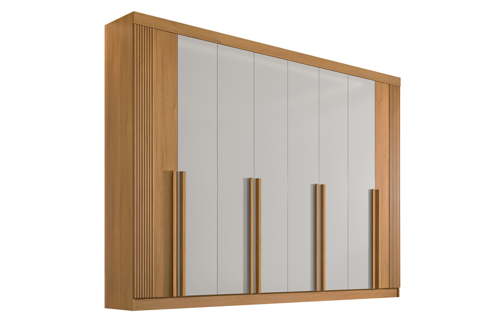 Guarda-Roupa 8 Portas Daymond 2,75 m Cinamono/Off White/Ripado - D'DORO MÓVEIS - Imagem 2