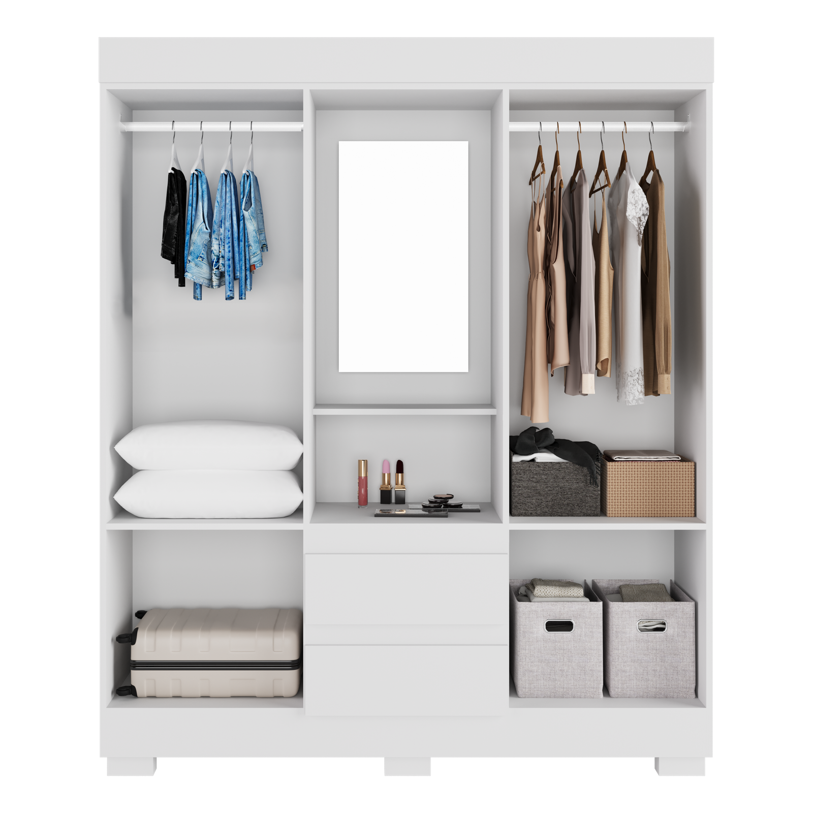 Guarda-Roupa Capelinha Isabely 1,491 m Branco - ACP MÓVEIS - Imagem 2