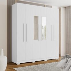 Guarda-Roupa (4 Gavetas) Porto Bello New 2,007 m Branco - RUD RACK