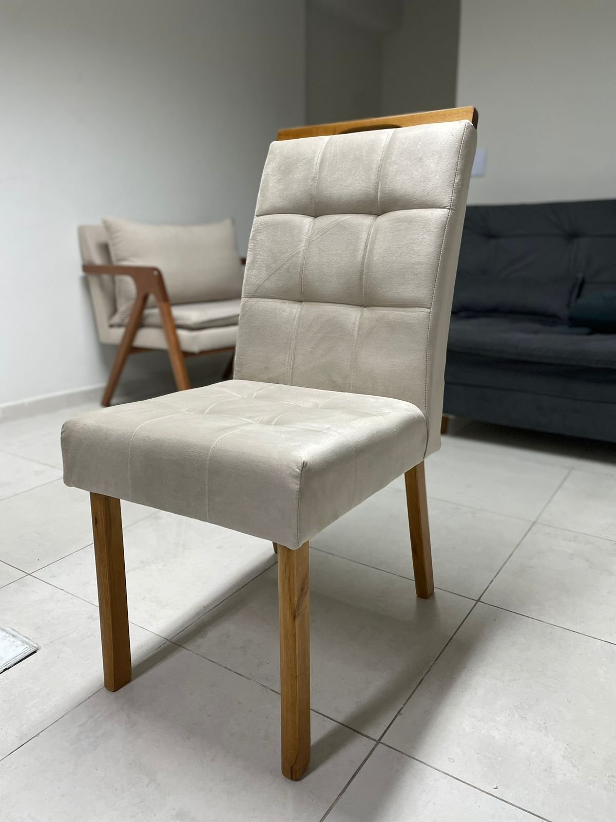 Kit 2 Cadeiras Lara Mel/Bege– HR MOVELARIA - Imagem 4