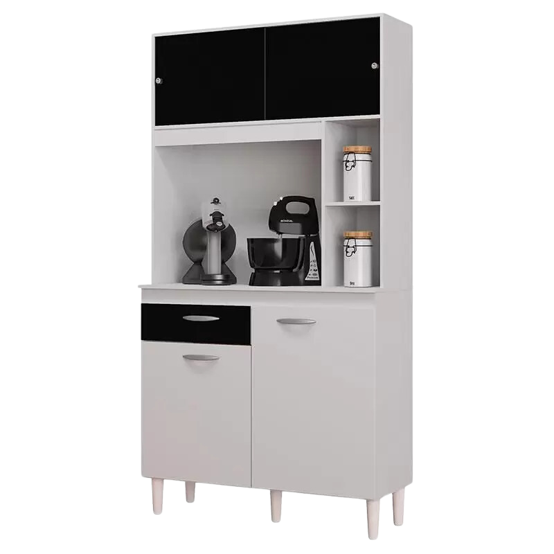 Kit Cozinha Duda 0,90 Branco/Preto - POQUEMA - Imagem 2