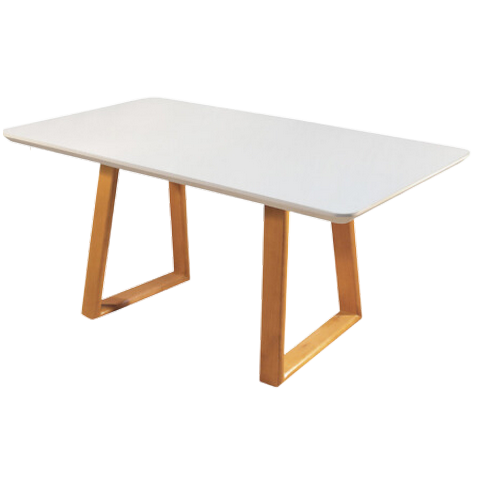 Mesa Ipanema 160 Imbuia Natural/Vidro Off White - MARKA MÓVEIS - Imagem 3
