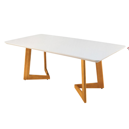 Mesa Vitória 160 Imbuia Natural/Vidro Off White - MARKA MÓVEIS - Imagem 3