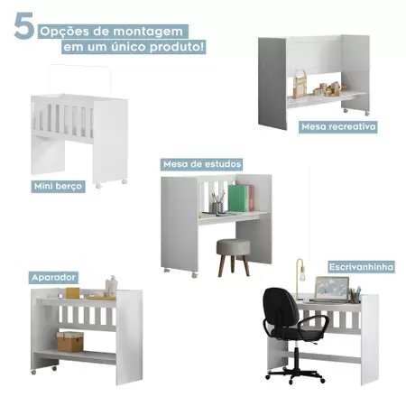 Miniberço Multifuncional Rubi Branco - TIGUS MÓVEIS - Imagem 3