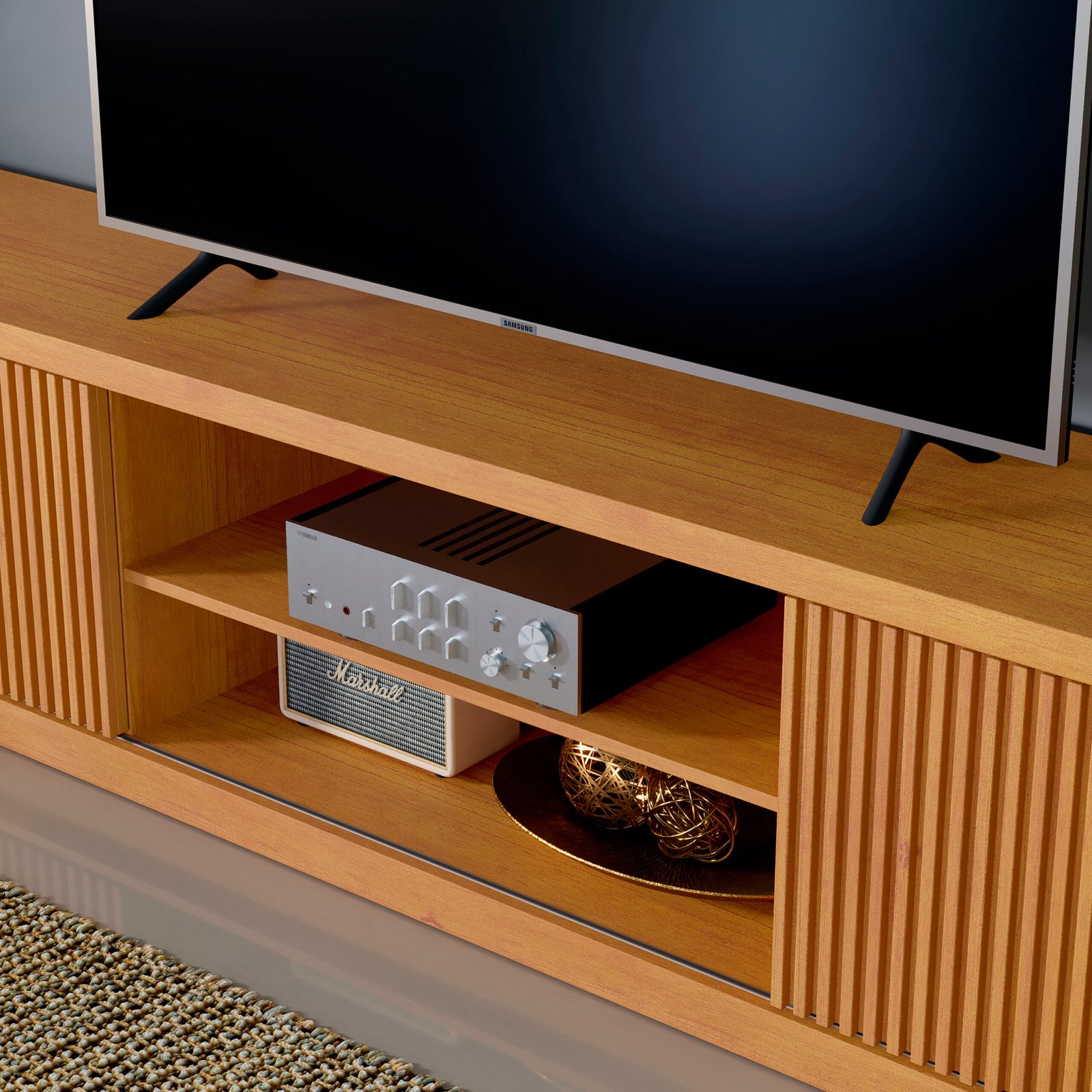 Rack até 75" Arezzo Ripado/Naturale - MAVAULAR - Imagem 4
