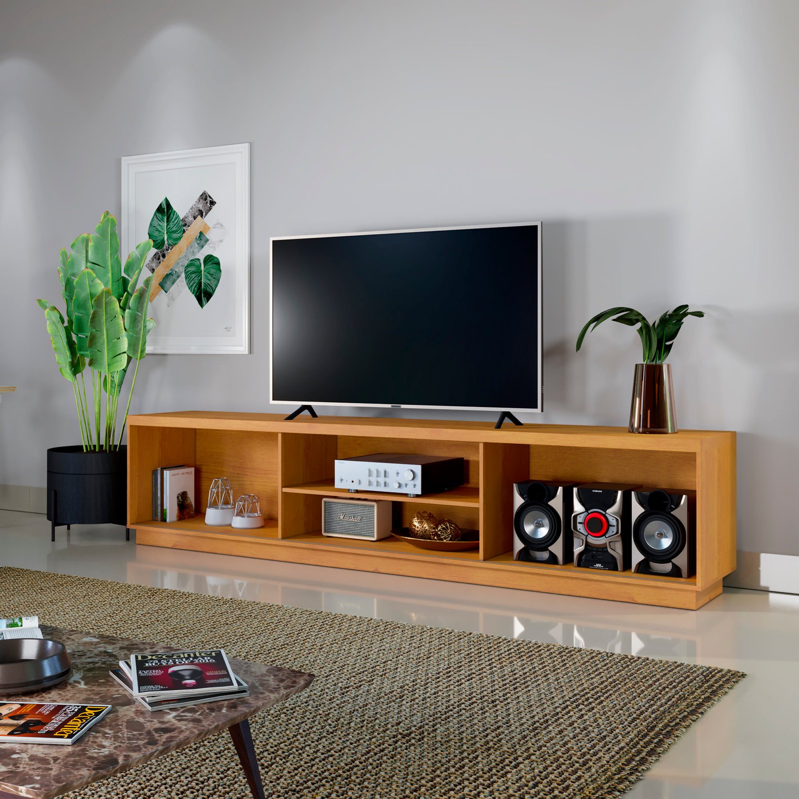 Rack até 75" Arezzo Ripado/Naturale - MAVAULAR - Imagem 3