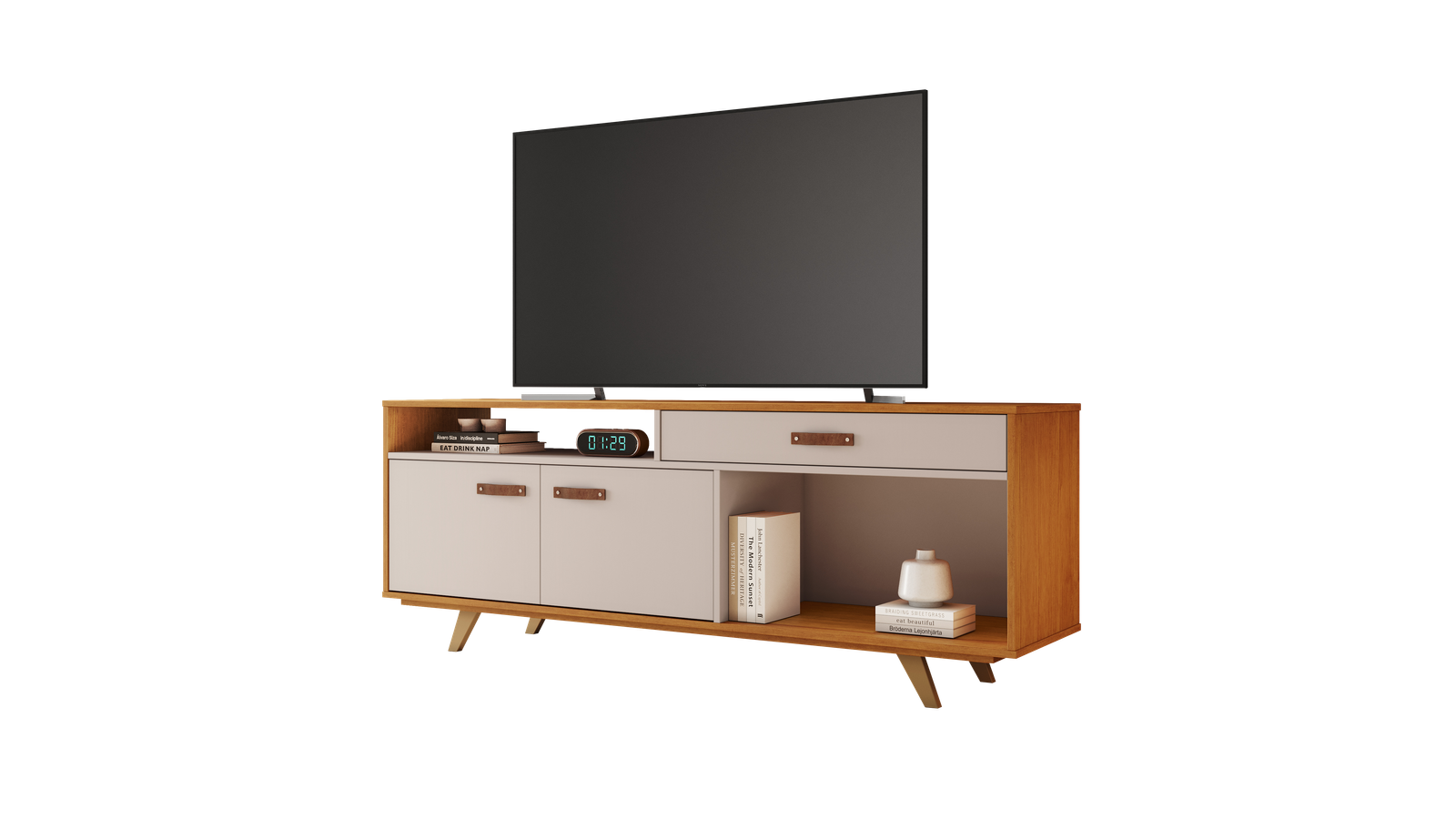 Rack até 65" Ímpar Cinamono/Off White - JCM MOVELARIA - Imagem 2