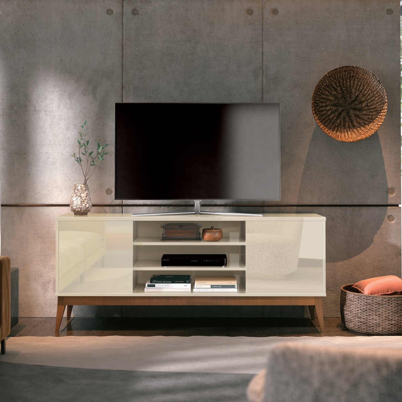 Rack até 65" Titan Off White – EDN MÓVEIS